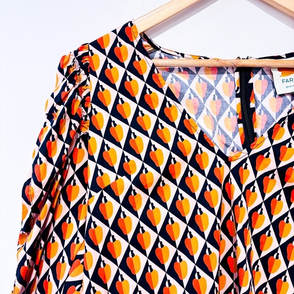 FARM RIO Orange and navy mini dress - Picture 6 of 12